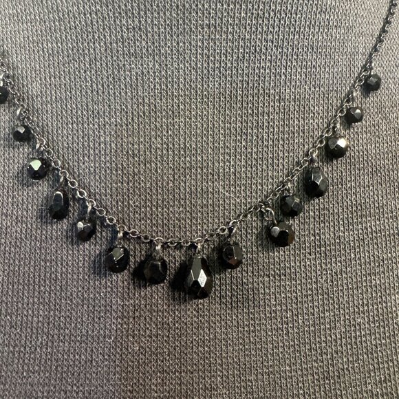 Designer Carolina Herrera Black Faceted Acrylic Beaded Necklace - Picture 1 of 3